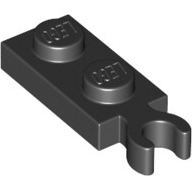 Lego destička 1x2 se svorkou (úchytem) svisle, černá (6350725)